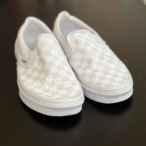 White Checkered Vans - Brand New
